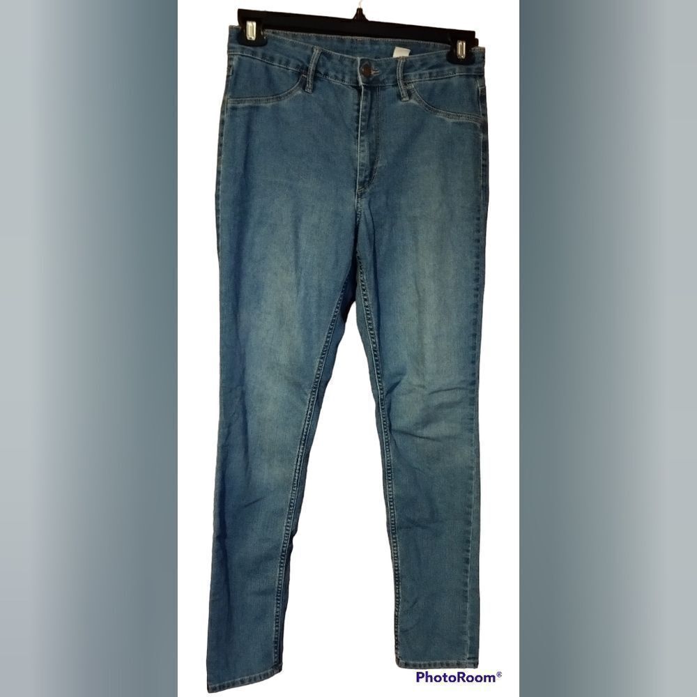H&M &Denim Skinny High Rise Ankle Jeans Sz 29 Blue Stretch Denim
